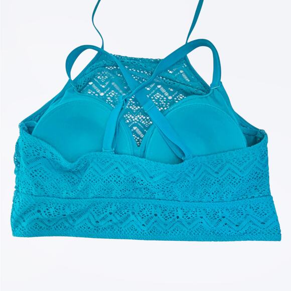 Torrid 2X Bikini Set High Neck Crochet Top & High-Rise Crochet Swim Bottom - Picture 4 of 13